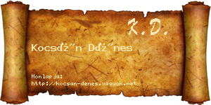 Kocsán Dénes névjegykártya